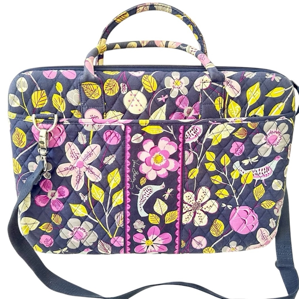 NWT Vera Bradley Floral Quilted Hardside Laptop Portfolio Case